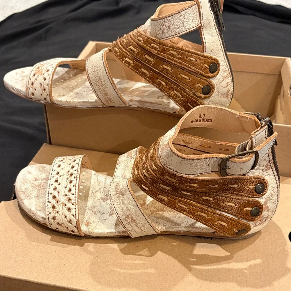 Bed Stu Cream and Tan Sandals - Picture 8 of 15